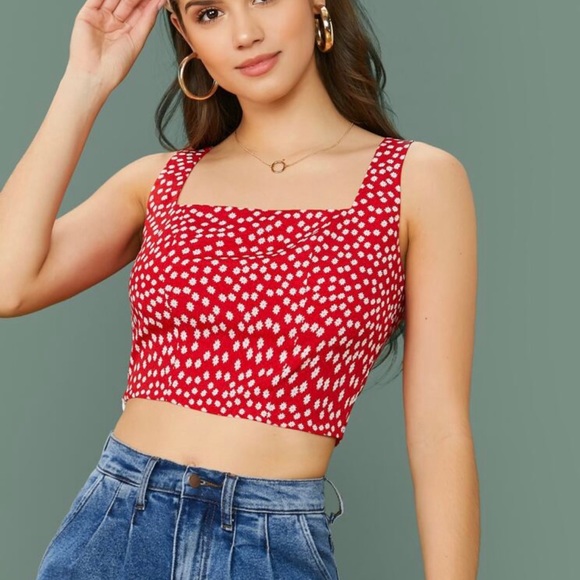 Red Floral Top - Picture 4 of 5